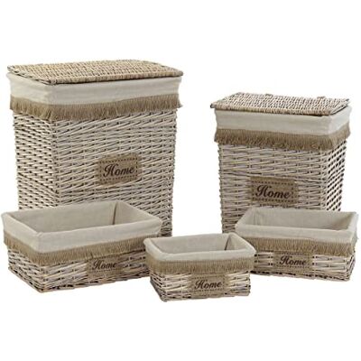 Home ESPRIT Korgset naturbrun 47 x 35 x 56 cm (5 delar) Home ESPRIT Korgset naturbrun 47 x 35 x 56 cm (5 delar)