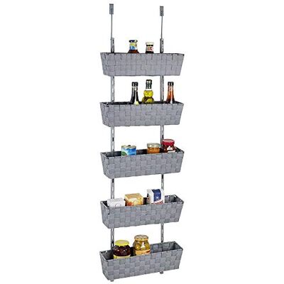 Wenko Adria 54110100 hyllenhet med dörr / 5 nivåer metall 14 x 84 x 27 cm grå Wenko Adria 54110100 hyllenhet med dörr / 5 nivåer metall 14 x 84 x 27 cm grå