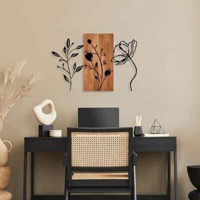 Wallity Elegant dekorativa väggtillbehör i trä, 58 x 86 cm, 100% trä och metall, valnöt och svart unik design, perfekt för heminredning 3,57 kg Wallity Elegant dekorativa väggtillbehör i trä, 58 x 86 cm, 100% trä och metall, valnöt och svart unik design, perfekt för heminredning 3,57 kg