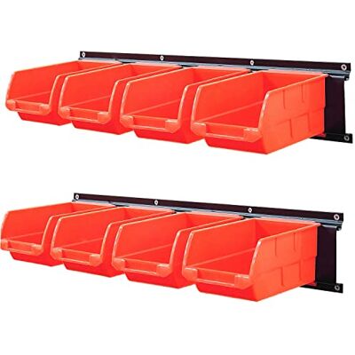 Wallmaster 8-fack förvaringsfack garage rack system 2-nivåer orange verktyg organisatörer kub korgar väggmontering organisationer Wallmaster 8-fack förvaringsfack garage rack system 2-nivåer orange verktyg organisatörer kub korgar väggmontering organisationer