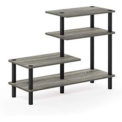 Furinno Besi 3 x 2 industriella mångsidiga hyllor displayställ med metallram, fin ek Furinno Besi 3 x 2 industriella mångsidiga hyllor displayställ med metallram, fin ek