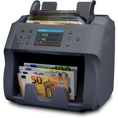 Detectalia V500 Sedelräknare med värdefunktion för blandade sedlar med 5 valutor EUR, GBP, USD, CAD, MXN, CIS-sensor och serienummerigenkänning Detectalia V500 Sedelräknare med värdefunktion för blandade sedlar med 5 valutor EUR, GBP, USD, CAD, MXN, CIS-sensor och serienummerigenkänning