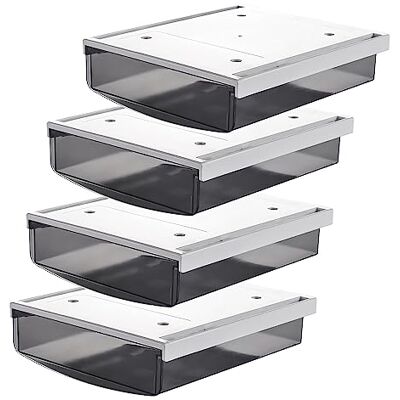 TUKA-i-AKUT TUKA 4 x 1,7 l underskrivbordslådor 21 x 18 x 5,4 cm, självhäftande lådor, dolda underbyggda lådor förvaringslåda under skrivbord, redskap pennlåda svart set om 4 TKD8607 TUKA-i-AKUT TUKA 4 x 1,7 l underskrivbordslådor 21 x 18 x 5,4 cm, självhäftande lådor, dolda underbyggda lådor förvaringslåda under skrivbord, redskap pennlåda svart set om 4 TKD8607