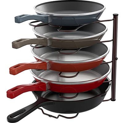 Simple Houseware Enkel husgeråd skåp skafferi kastrull och panna organiseringshållare ställ, brons Simple Houseware Enkel husgeråd skåp skafferi kastrull och panna organiseringshållare ställ, brons