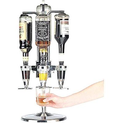 BAKAJI Vinställ Spillator Bordsdoserare Bord Öl Alkoholhaltiga Drycker 4 Säten, Aluminiumram, Rund Butler, Bar Butler 4 Shot Dispenser BAKAJI Vinställ Spillator Bordsdoserare Bord Öl Alkoholhaltiga Drycker 4 Säten, Aluminiumram, Rund Butler, Bar Butler 4 Shot Dispenser