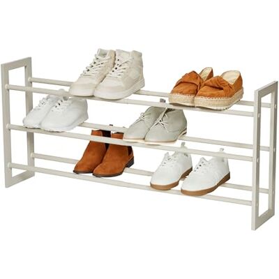 LOVE !T STORE !T LOVE IT STORE IT stapelbar skohylla – skohylla i metall och trä för upp till 15 par skor – skoförvaring på 3 nivåer – utdragbar, stabil – grå LOVE !T STORE !T LOVE IT STORE IT stapelbar skohylla – skohylla i metall och trä för upp till 15 par skor – skoförvaring på 3 nivåer – utdragbar, stabil – grå