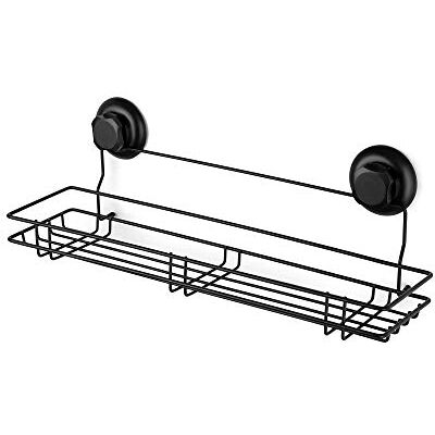 Compactor Bestlock väggmonterad stor multifunktionell hylla, ingen borrning sugkoppmontering, stöder upp till 6 kg, rostbeständigt pulverlackerat järn, 45,4 x 14,1 x H.11.5 cm, svart, RAN9787 Compactor Bestlock väggmonterad stor multifunktionell hylla, ingen borrning sugkoppmontering, stöder upp till 6 kg, rostbeständigt pulverlackerat järn, 45,4 x 14,1 x H.11.5 cm, svart, RAN9787