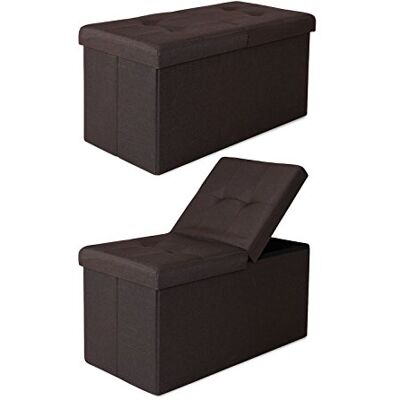 tavora dibea Vikbar sittbänk med fällbart lock, robust & bekväm sittplats med god vaddering & lättskött linnetyg, 76x36x36 cm, platsbesparande förvaringslåda, belastbar upp till 300 kg, grå tavora dibea Vikbar sittbänk med fällbart lock, robust & bekväm sittplats med god vaddering & lättskött linnetyg, 76x36x36 cm, platsbesparande förvaringslåda, belastbar upp till 300 kg, grå