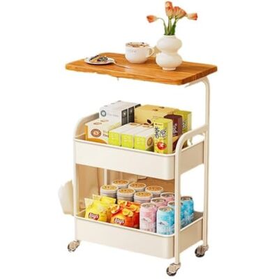 GarveeLife Rullvagn med 3 nivåer, bokvagn, serveringsvagn, nischhylla på hjul, för kök vardagsrum hus kontor, 43 x 29,5 x 77 cm GarveeLife Rullvagn med 3 nivåer, bokvagn, serveringsvagn, nischhylla på hjul, för kök vardagsrum hus kontor, 43 x 29,5 x 77 cm
