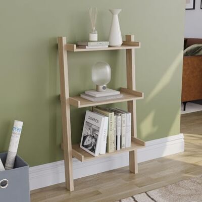Vida Designs 3 nivåer stege bokhylla lutande display hylla enhet vardagsrum kontorsmöbler (tall) Vida Designs 3 nivåer stege bokhylla lutande display hylla enhet vardagsrum kontorsmöbler (tall)
