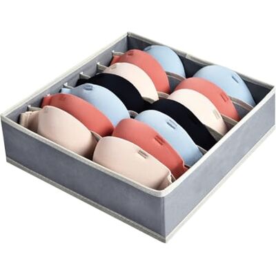 AiQInu BH Organizer förvaringsbox, 7 celler vikbara lådor organisatör för behå, garderob, förvaringslåda, Divider, underkläder arrangör för förvaring av behåar, strumpor och slipsar AiQInu BH Organizer förvaringsbox, 7 celler vikbara lådor organisatör för behå, garderob, förvaringslåda, Divider, underkläder arrangör för förvaring av behåar, strumpor och slipsar