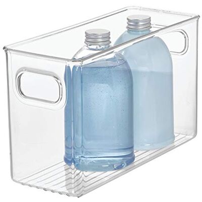InterDesign iDesign Linus badrumsorganisatör, medelstor lådlåda av plast med handtag, transparent InterDesign iDesign Linus badrumsorganisatör, medelstor lådlåda av plast med handtag, transparent