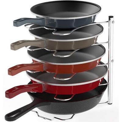 Simple Houseware Enkel husgeråd skåp skafferi kastrull och panna organisering ställhållare, krom Simple Houseware Enkel husgeråd skåp skafferi kastrull och panna organisering ställhållare, krom