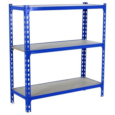 Simon Rack Förvaringshylla med 3 Trähyllplan, 1000x900x300 mm – Garagehylla i Blå/Trä, 150 kg Belastning per Hyllplan – Simonclick Simon Rack Förvaringshylla med 3 Trähyllplan, 1000x900x300 mm – Garagehylla i Blå/Trä, 150 kg Belastning per Hyllplan – Simonclick