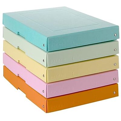 FALKEN Ref. 22001952000F PureBox Pastel Set med 5 förvaringsboxar med lock presentförpackning ingen plast A4-format H 40 mm utskuret handtag band assorterad FALKEN Ref. 22001952000F PureBox Pastel Set med 5 förvaringsboxar med lock presentförpackning ingen plast A4-format H 40 mm utskuret handtag band assorterad