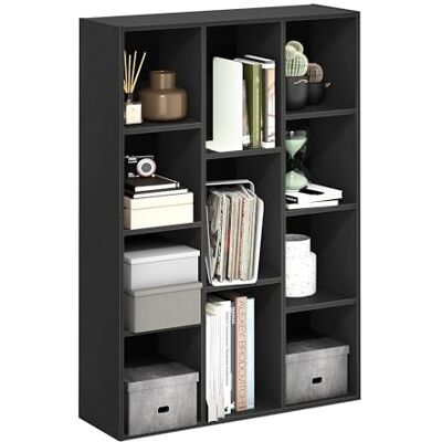 Furinno 11-kub vändbar öppen hylla bokhylla, svart trä Furinno 11-kub vändbar öppen hylla bokhylla, svart trä