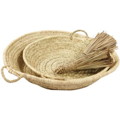 Home Maison Platt korg med palmhandtag – platt korg med palmbladshandtag – 45 x 45 cm – marockanskt hantverk – naturlig färg Home Maison Platt korg med palmhandtag – platt korg med palmbladshandtag – 45 x 45 cm – marockanskt hantverk – naturlig färg