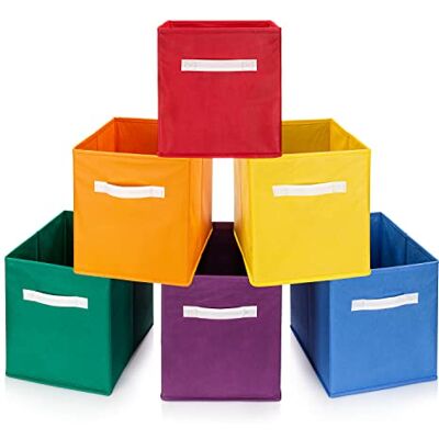 Luv Color Regnbågsbehållare för organisationssats med sex kubförvaringskorgar 10,5 x 10,5 förvaringskorgar för sovrum organisering förvaringsfack eller regnbåge dekor för klassrum lekrum eller kub Luv Color Regnbågsbehållare för organisationssats med sex kubförvaringskorgar 10,5 x 10,5 förvaringskorgar för sovrum organisering förvaringsfack eller regnbåge dekor för klassrum lekrum eller kub