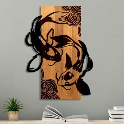 Wallity Elegant dekorativa väggtillbehör i trä, valnöt och svart, 43 x 58 x 3 cm 50% trä (3 cm) och 50% metall (1,5 cm) unik design för snygg heminredning Wallity Elegant dekorativa väggtillbehör i trä, valnöt och svart, 43 x 58 x 3 cm 50% trä (3 cm) och 50% metall (1,5 cm) unik design för snygg heminredning