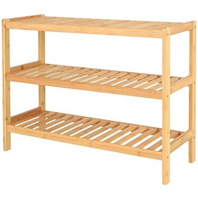 tavora dibea Skohylla med 3 förvaringsfack, skoskåp, bambuhylla, stående hylla, kökshylla, vardagsrumshylla 70 x 26 x 55 cm, naturfärger, natur tavora dibea Skohylla med 3 förvaringsfack, skoskåp, bambuhylla, stående hylla, kökshylla, vardagsrumshylla 70 x 26 x 55 cm, naturfärger, natur