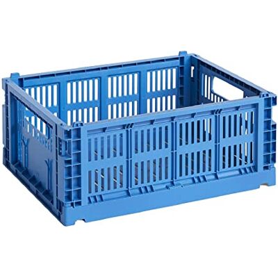 HAY Colour Crate Transportlåda M tillverkad av återvunnen polypropen i färgen elektrisk blå, mått: 34,5 cm x 26,5 cm x 14 cm, 541457 HAY Colour Crate Transportlåda M tillverkad av återvunnen polypropen i färgen elektrisk blå, mått: 34,5 cm x 26,5 cm x 14 cm, 541457