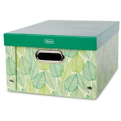 Idena 11195 – förvaringslåda med lock och metallhandtag, förvaringskorg av fast kartong, ca 37,5 x 28 x 18 cm Idena 11195 – förvaringslåda med lock och metallhandtag, förvaringskorg av fast kartong, ca 37,5 x 28 x 18 cm