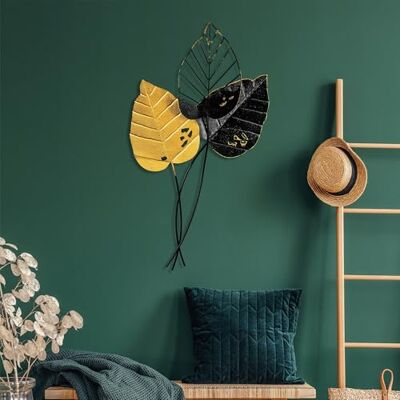 Wallity Handgjorda dekorativa metallväggtillbehör, 45 x 85 cm, 100% metall (1,5 mm) unik gul och svart design Perfekt för heminredning och konstdisplay Wallity Handgjorda dekorativa metallväggtillbehör, 45 x 85 cm, 100% metall (1,5 mm) unik gul och svart design Perfekt för heminredning och konstdisplay