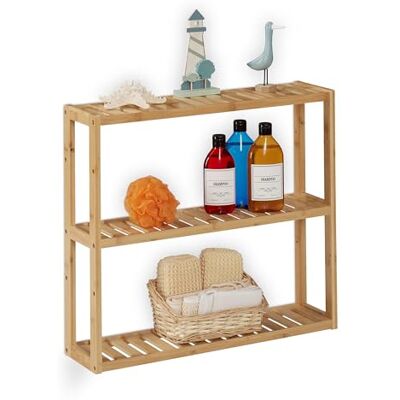 Relaxdays badrumshylla, bambu, 3 hyllor, höjdjusterbar, HBT: 54 x 60 x 15 cm, badrum & kök, smal hängande hylla, naturlig Relaxdays badrumshylla, bambu, 3 hyllor, höjdjusterbar, HBT: 54 x 60 x 15 cm, badrum & kök, smal hängande hylla, naturlig