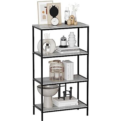 Vida Designs Brooklyn bokhylla trä hyllor hylla förvaring display hyllor enhet industriella rustika möbler (grå, 4 nivåer) Vida Designs Brooklyn bokhylla trä hyllor hylla förvaring display hyllor enhet industriella rustika möbler (grå, 4 nivåer)