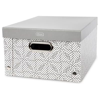 Idena 11196 – förvaringslåda med lock och metallhandtag, förvaringskorg av fast kartong, ca 37,5 x 28 x 18 cm Idena 11196 – förvaringslåda med lock och metallhandtag, förvaringskorg av fast kartong, ca 37,5 x 28 x 18 cm