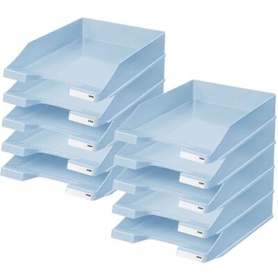 HAN brevfack KLASSIK, 10 stycken, modern, stapelbar hylla i fräsch design upp till format A4/C4, 1027-X-884, pastellblå HAN brevfack KLASSIK, 10 stycken, modern, stapelbar hylla i fräsch design upp till format A4/C4, 1027-X-884, pastellblå