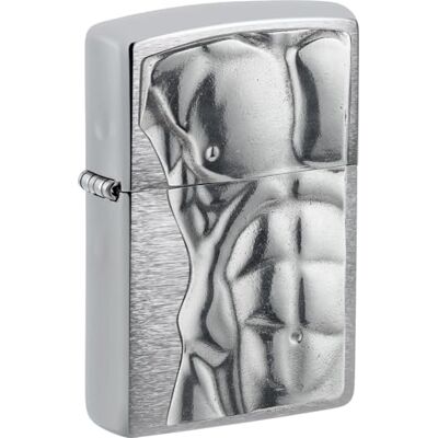 Zippo stormtändare – Man Torso 3D, Brushed Chrome, Emblem Attached – påfyllningsbar – återanvändbar – vindbeständig design – presentförpackning – tillverkad i USA Zippo stormtändare – Man Torso 3D, Brushed Chrome, Emblem Attached – påfyllningsbar – återanvändbar – vindbeständig design – presentförpackning – tillverkad i USA