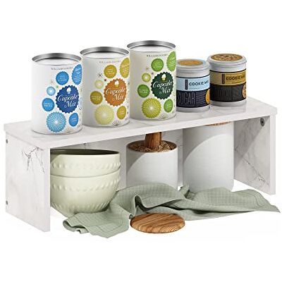 Furinno Helena 48 cm köksbänk stapelbar organiseringshylla, marmor vit Furinno Helena 48 cm köksbänk stapelbar organiseringshylla, marmor vit