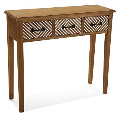 Versa 21080066 konsolbord Severn med 3 lådor, Nya Zeeland, brun, vit/svart, 80 x 30 x 90,5 cm Versa 21080066 konsolbord Severn med 3 lådor, Nya Zeeland, brun, vit/svart, 80 x 30 x 90,5 cm