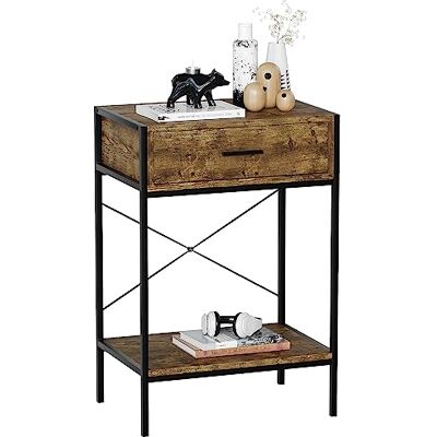 Vida Designs Brooklyn Konsolbord hall vardagsrum rustik hylla industriell förvaring möbler (mörkt trä, 1 låda) Vida Designs Brooklyn Konsolbord hall vardagsrum rustik hylla industriell förvaring möbler (mörkt trä, 1 låda)