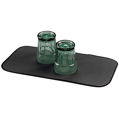 InterDesign iDesign iDry köksmatta, liten tunn diskmatta av polyester för optimal torkning, svart/vit InterDesign iDesign iDry köksmatta, liten tunn diskmatta av polyester för optimal torkning, svart/vit