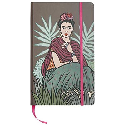 ART design24 anteckningsbok I'm Frida, storlek 13 x 21 cm, grön, anteckningsblock med 192 sidor, miljövänliga pappersark, tillverkad i Italien, bokmärke och elastiskt ART design24 anteckningsbok I'm Frida, storlek 13 x 21 cm, grön, anteckningsblock med 192 sidor, miljövänliga pappersark, tillverkad i Italien, bokmärke och elastiskt