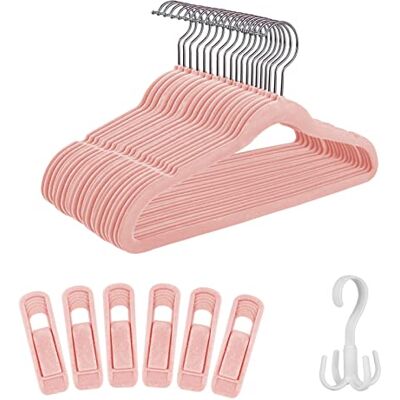 Tinfol Rosa barn sammetshängare 30-pack, 35 cm halkfri babyhängare med 6 sammetsklämmor, utrymmesbesparande ultratunna klädhängare för barnkläder, nyfödda kläder, småbarnskläder Tinfol Rosa barn sammetshängare 30-pack, 35 cm halkfri babyhängare med 6 sammetsklämmor, utrymmesbesparande ultratunna klädhängare för barnkläder, nyfödda kläder, småbarnskläder