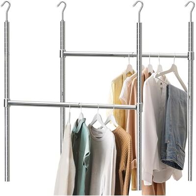 Simple Houseware 2-pack SimpleHouseware justerbar garderob hängstång, krom Simple Houseware 2-pack SimpleHouseware justerbar garderob hängstång, krom