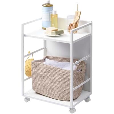 YAMAZAKI 4810 TOWER 2-våningar halvsluten förvaringsvagn, vit, stål/nylon, minimalistisk design, 42 x 32 x 60 cm (L x B x H) YAMAZAKI 4810 TOWER 2-våningar halvsluten förvaringsvagn, vit, stål/nylon, minimalistisk design, 42 x 32 x 60 cm (L x B x H)