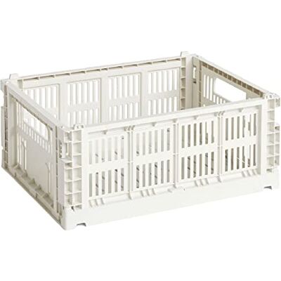 HAY Colour Crate Transportlåda M tillverkad av återvunnen polypropen i färgen vit, mått: 34,5 cm x 26,5 cm x 14 cm, 541460 HAY Colour Crate Transportlåda M tillverkad av återvunnen polypropen i färgen vit, mått: 34,5 cm x 26,5 cm x 14 cm, 541460