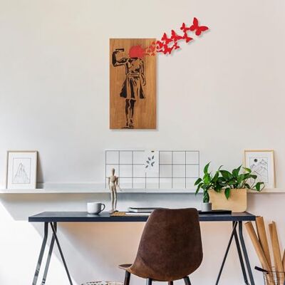 Wallity Elegant dekorativa väggtillbehör i trä, valnöt och svart, 99 x 34 cm 100% trä (3 cm) & metall (1,5 mm) unik design med väggmonteringsfunktion Wallity Elegant dekorativa väggtillbehör i trä, valnöt och svart, 99 x 34 cm 100% trä (3 cm) & metall (1,5 mm) unik design med väggmonteringsfunktion