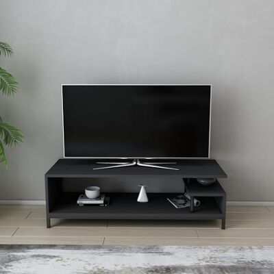 Hanah Home Industrial TV-stativ, svart och antracit, 120 x 44,6 x 37,6 cm 100% melaminbelagd partikelbräda, 18 mm tjock snygg och hållbar för moderna vardagsrum Hanah Home Industrial TV-stativ, svart och antracit, 120 x 44,6 x 37,6 cm 100% melaminbelagd partikelbräda, 18 mm tjock snygg och hållbar för moderna vardagsrum