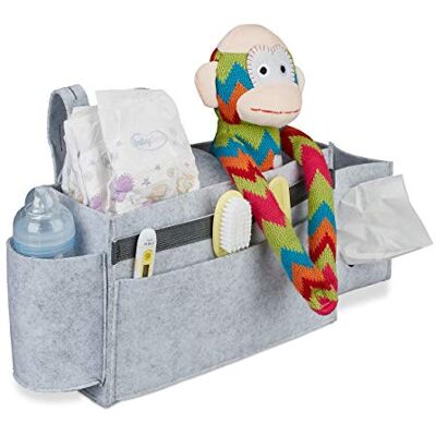 Relaxdays Sängväska för högsäng, 8 fack, baby & skötsäng, filt sängarrangör för upphängning HBT 23 x 43 x 11 cm, ljusgrå Relaxdays Sängväska för högsäng, 8 fack, baby & skötsäng, filt sängarrangör för upphängning HBT 23 x 43 x 11 cm, ljusgrå