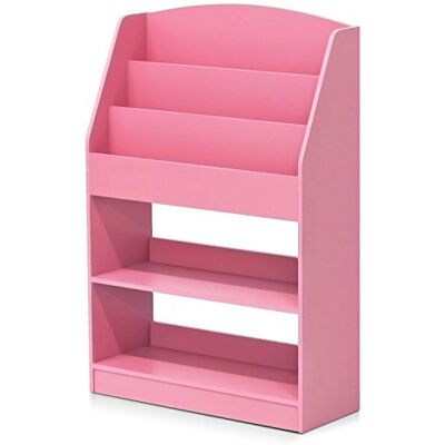 Furinno LOVA 5-stegs tidskriftshylla med öppna fack, rosa Bokhylla, bokskåp 23,88 x 62,48 x 93,98 cm, för vardagsrum, sovrum, hemmakontor Furinno LOVA 5-stegs tidskriftshylla med öppna fack, rosa Bokhylla, bokskåp 23,88 x 62,48 x 93,98 cm, för vardagsrum, sovrum, hemmakontor