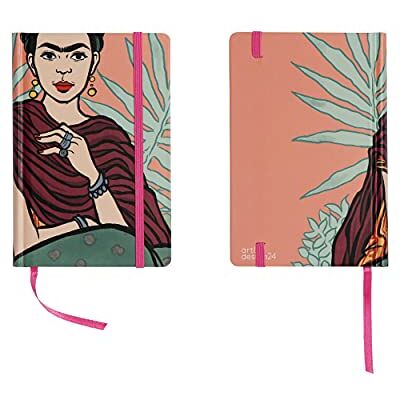 ART design24 anteckningsbok I'm Frida, storlek 9 x 14 cm, rosa, anteckningsblock med 240 sidor, miljövänliga pappersark, tillverkad i Italien, bokmärke och elastiskt ART design24 anteckningsbok I'm Frida, storlek 9 x 14 cm, rosa, anteckningsblock med 240 sidor, miljövänliga pappersark, tillverkad i Italien, bokmärke och elastiskt