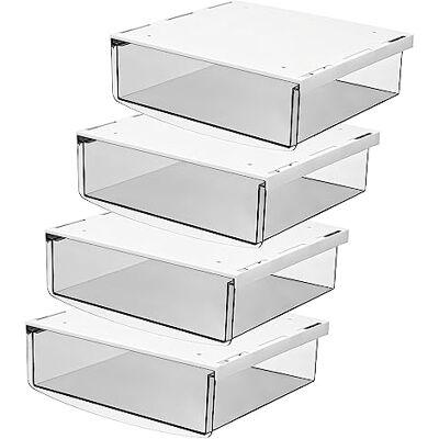 TUKA-i-AKUT TUKA 4 x 1,7 l underskrivbordslådor 21 x 18 x 5,4 cm, självhäftande lådor, dolda underbyggda lådor förvaringslåda under skrivbord, redskap pennlåda transparent set om 4 TKD8607 TUKA-i-AKUT TUKA 4 x 1,7 l underskrivbordslådor 21 x 18 x 5,4 cm, självhäftande lådor, dolda underbyggda lådor förvaringslåda under skrivbord, redskap pennlåda transparent set om 4 TKD8607