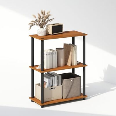 Furinno Turn-N-Tube 3-nivåer mångsidig kompakt displayställ, hyllenhet, bokhylla, ljus körsbär Furinno Turn-N-Tube 3-nivåer mångsidig kompakt displayställ, hyllenhet, bokhylla, ljus körsbär