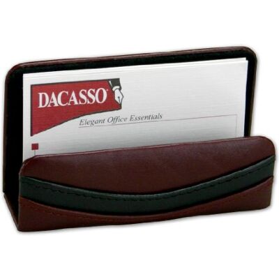 Dacasso tvåfärgad visitkortshållare, vinröd, 10,16 x 3,17 x 5,71 cm Dacasso tvåfärgad visitkortshållare, vinröd, 10,16 x 3,17 x 5,71 cm