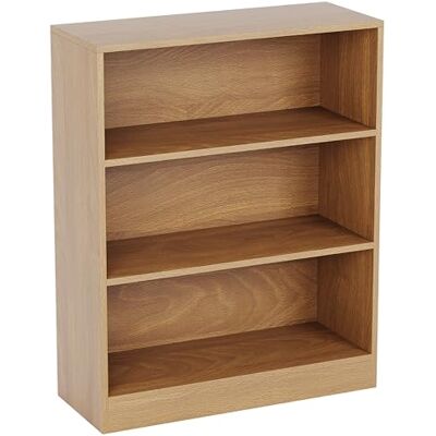 Vida Designs Cambridge 3 nivåer låg bokhylla, ek trä hylla display förvaringsenhet kontor vardagsrum möbler Vida Designs Cambridge 3 nivåer låg bokhylla, ek trä hylla display förvaringsenhet kontor vardagsrum möbler